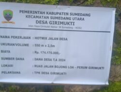 Diduga Hotmik Tipis, Pekerjaan Jalan Di Desa Girimukti Dipersoalkan
